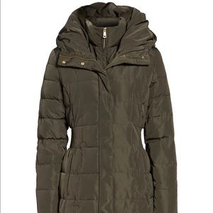 Size Small. Cole Haan Signature knee length coat in forest green